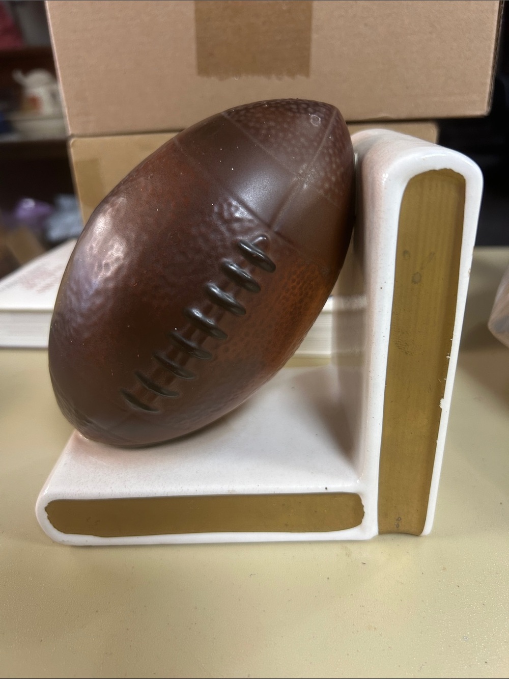 Lefton Decorative Brown Football Bookend
